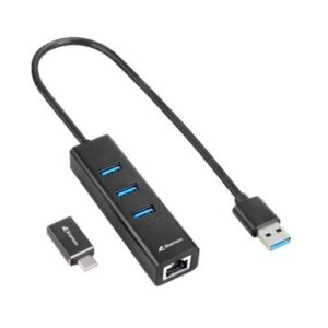 Sharkoon 4044951037575 | Docking Station & Poortreplicator | USB-C 3.2 Gen 1 | Draadloos | Zwart
