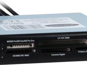 Inter-Tech CI-01 | Interne geheugenkaartlezer | USB 3.2 Gen 1 (5 Gbps) | 3.5" bay | Ondersteunt CF, SD, microSD, MS, xD | Zwart
