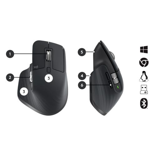 Logitech MX Keys Combo for Business Gen 2 | Draadloze Toetsenbord- en Muis-combo | RF / Bluetooth | QWERTY US International | Grafiet