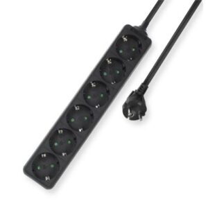 ACT AC2460 | Stekkerdoos | 6 Stopcontacten | 3 m | Binnen | Zwart