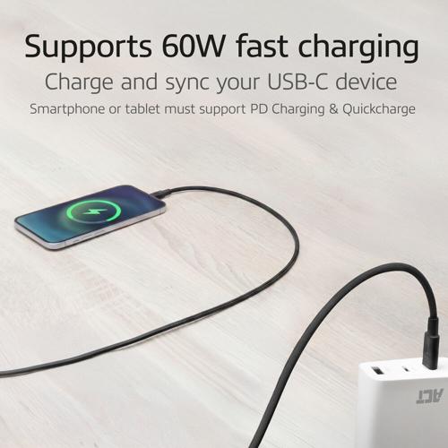 ACT AC3083 | USB 2.0 Kabel | USB-C naar USB-C | 60W | 480Mbps | Zwart | 2 Meter
