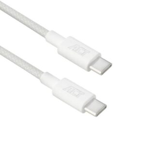 ACT AC3084 | USB 2.0 Kabel | USB-C naar USB-C | 240W | 480Mbps | Wit | 1 Meter