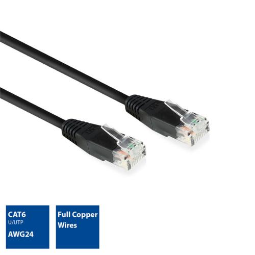 ACT netwerkkabel | Cat6 | U/UTP (UTP) | 2 m | Zwart | AC4002
