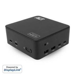 ACT Universeel USB-C Dockingstation | 4K | 3 Monitoren via HDMI en DisplayPort | DisplayLink