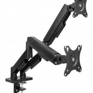 ACT AC8314 Monitorarm Essentials | Verstelbare Monitor-bureaubeugel | Tot 35" | Max 2x 9 kg | VESA 75x75 / 100x100 | 2 Monitoren | Gasveer