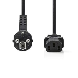 Nedis CEGP10000BK20 | 2 m Stroomkabel | Type F (CEE 7/7) Haaks naar IEC-320-C13 | Zwart | 10A | PVC