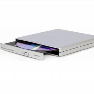 Gembird DVD‑USB‑02‑SV | Externe USB CD/DVD Brander en Speler | Zilver | USB 2.0 | Compact Plug & Play Design