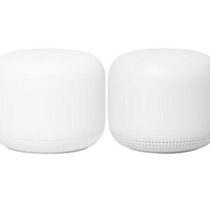 Google Nest Wifi (2‑pack) | Wifi 5 | Mesh Wifi-systeem | Gigabit Ethernet | Dual-band (2,4 GHz / 5 GHz) | ~2200 Mbit/s