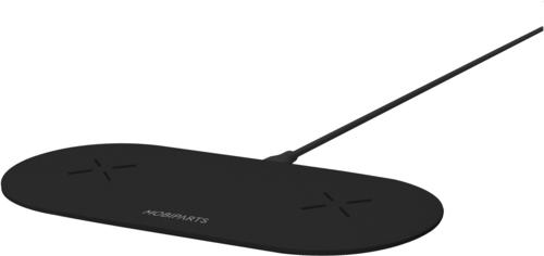 Mobiparts Dual Fast Wireless Charging Pad | Draadloze Oplader 10W Qi | Zwart