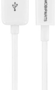 Mobiparts Micro USB naar USB | 2.4A | 3m | Wit (Bulk)