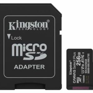 Kingston Technology microSDXC 256GB | Canvas Select Plus Gen3 | 150MB/s | A1 | + Adapter