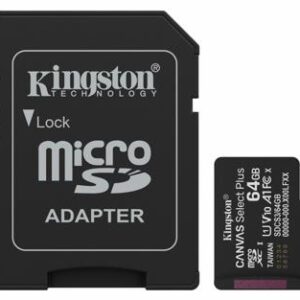 Kingston Technology microSDXC 64GB | Canvas Select Plus Gen3 | 100MB/s | A1 | + Adapter